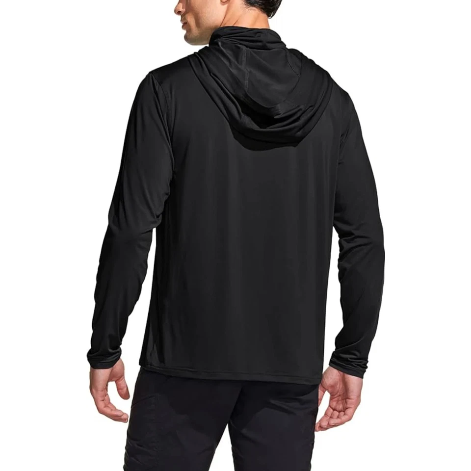 Custom Men's UPF 50+Sun Protection Hoodie Shirts Long Sleeve Lightweight Outdoor - Image 2 of 4