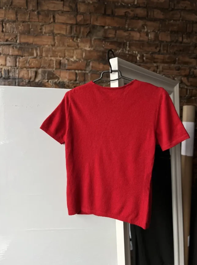 Camiseta/top rojo de lana y cachemir Akris Punto Foto 2 de 4