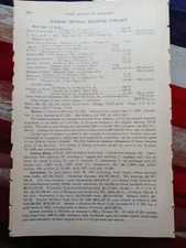 ~1892 Train Report ILLINOIS CENTRAL RAILROAD Otto Havana IL Durant Mississippi 
