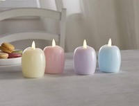 "Led Echtwachs Kerzen \"Pastell-Ei\" Im 4Er Set, Flammenlos Flackernd, Oster Deko"