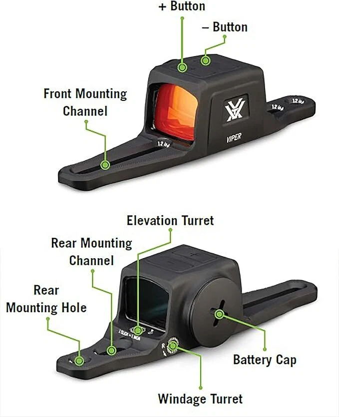 Vortex Optics Viper SG Enclosed Micro Red Dot Sights - 3 MOA Red