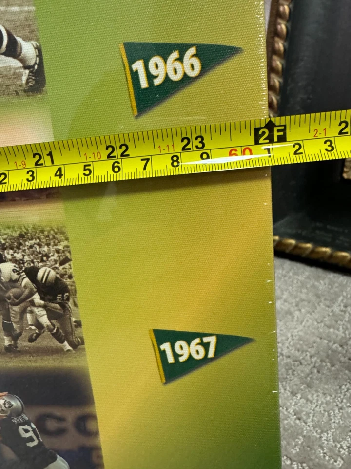 18x24 GREEN BAY PACKERS Campeões Mundiais IMPRESSÃO EM TELA Cartaz Arte Equipe do Século - Imagem 3 de 4