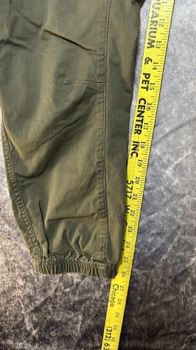 hm cargo pants Boys Size Small Slim Fit Army Green Tie Elastic Waist Pants - Picture 6 of 10
