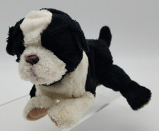 Tiger FurReal Friends New Born Puppy Black White 2003 Opens Eyes Whimpers Hasbro