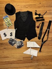 15 Piece Gangster Roaring 20 s Gatsby 1920 s Clyde Costume Men s Size Small