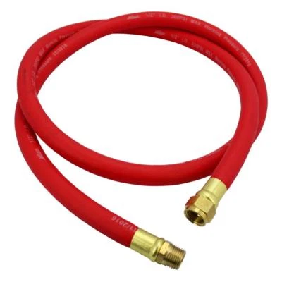 Milton 2780-6LH Air Leader Hose, 1/2" x 6 ft. Rubber Hose - Brass Ends - 300 PSI