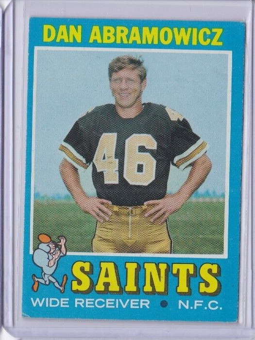 1971 Topps FOOTBALL #90 DAN ABRAMOWICZ NEW ORLEANS SAINTS IDBB