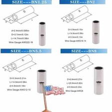 22-10AWG 50x Bare Copper Wire Splice Butt Connectors Ferrule Crimp Terminals