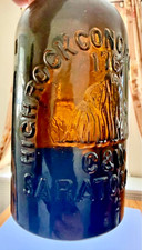 Awesome Amber HIGHROCK CONGRESS SPRING 1767 C&W Saratoga NY pint Stoddard blown