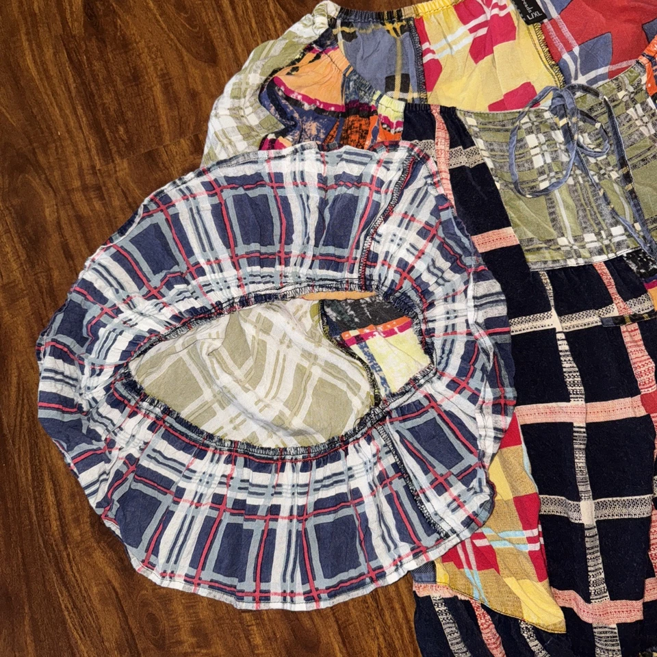 Top hippie boho parcheado SACRED THREADS para mujer L/XL Foto 3 de 4