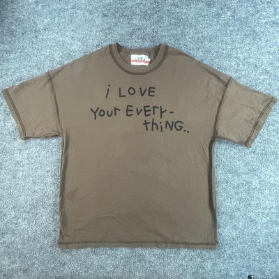 WeSC Shirt Mens Large Brown Graphic I Love Your Everything Back 2 School Special