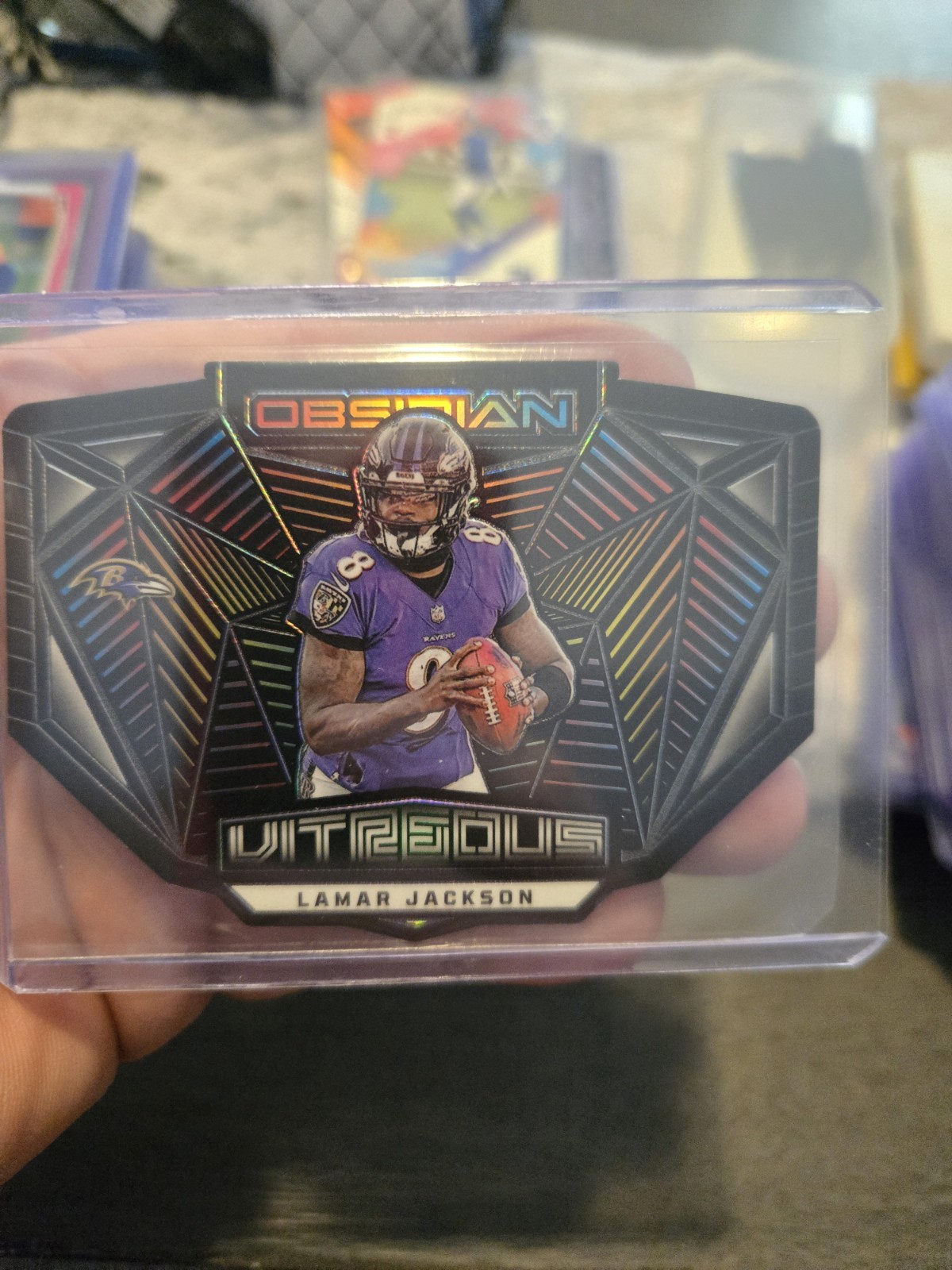 2023 Panini Obsidian Lamar Jackson Vitreous #8 Die Cut Case Hit