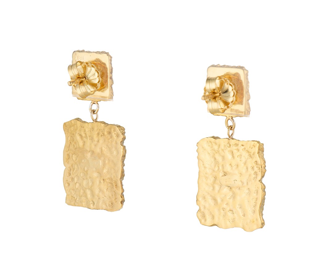 Vintage Lapis Rectangle Dangle Drop Earrings in 1… - image 4