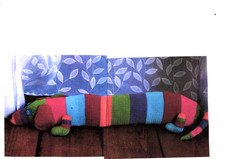 Stripey dog draught excluder knitting pattern easy