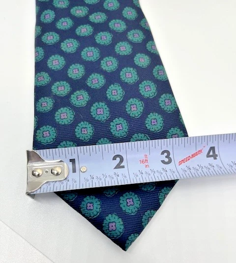 Oleg Cassini 100% 意大利丝绸男式领带美国海军制造 55 x 3.5 — 第 4/4 张图片