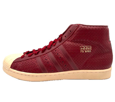 ADIDAS PRO MODEL VINTAGE SNAKE SKIN HI SNEAKERS MEN SHOES BURGUNDY SIZE 12 NEW