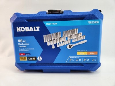 Kobalt - 46 Piece Standard (SAE) + Metric Mechanic Tool Set w/ Hard Case 6823006