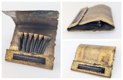 Vintage Brutalist Brass Matchbook Sculpture Pocket Curio Desk Shelf MCM 1.5''