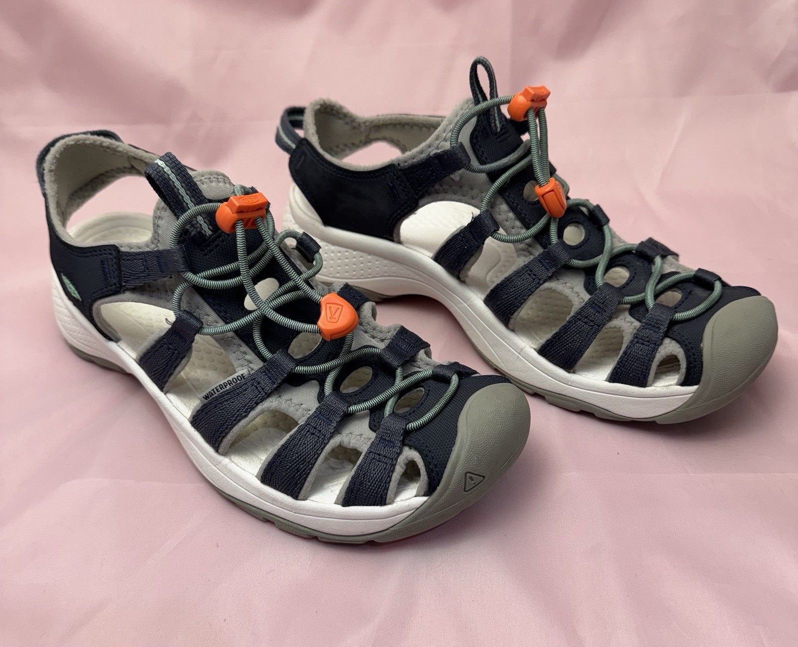 KEEN Sandali da trekking donna impermeabili 8 5 grigio nero arancione punta chiusa 1023587