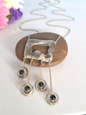 Phantastischer großer Anhänger Silber 925, Modernist, Turmaline, Kette 925