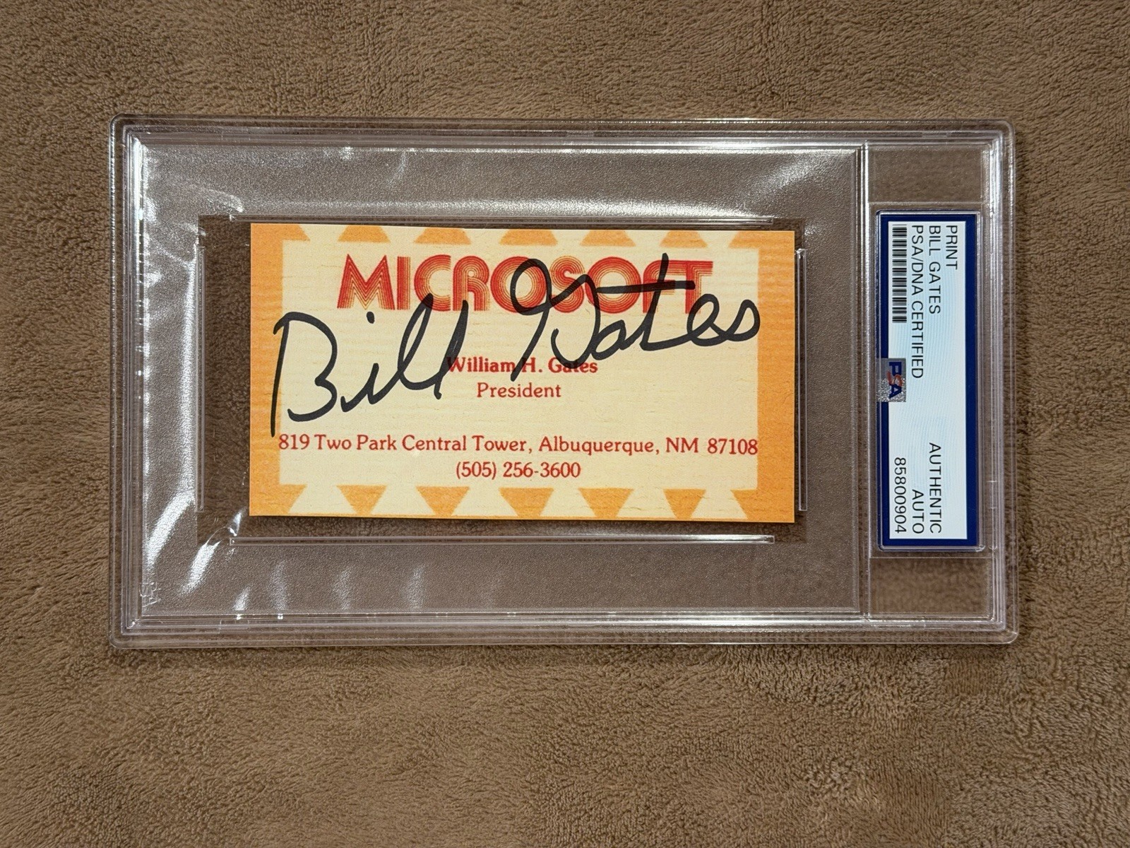 Bill Gates Signed Microsoft Business Card PSA Autograph Authentic Auto