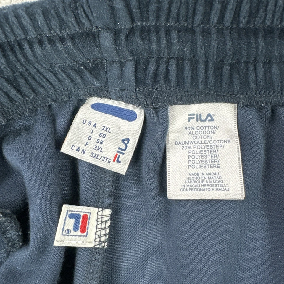 De Colección Fila Pantalones Sueltos de Terciopelo Hombres 3XL Azul Marino Tobillo Cremallera Bolsillos Bordados Y2K Foto 2 de 4