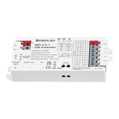 GIDERWEL Smart 5 in 1 WiFi LED Controller RGBWW for Strip Lights RGBCCT RGBW ...