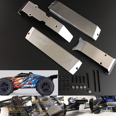Crazyracer Stainless Steel Chassis Protector Front Middle Rear Guard Skid Plate