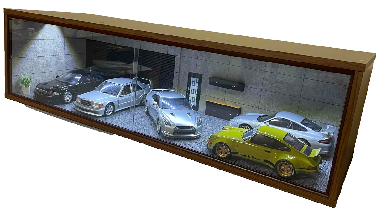 1/18 1:18 SCALE DIORAMA GARAGE DISPLAY ACRYLIC CASE W/ LED LIGHT