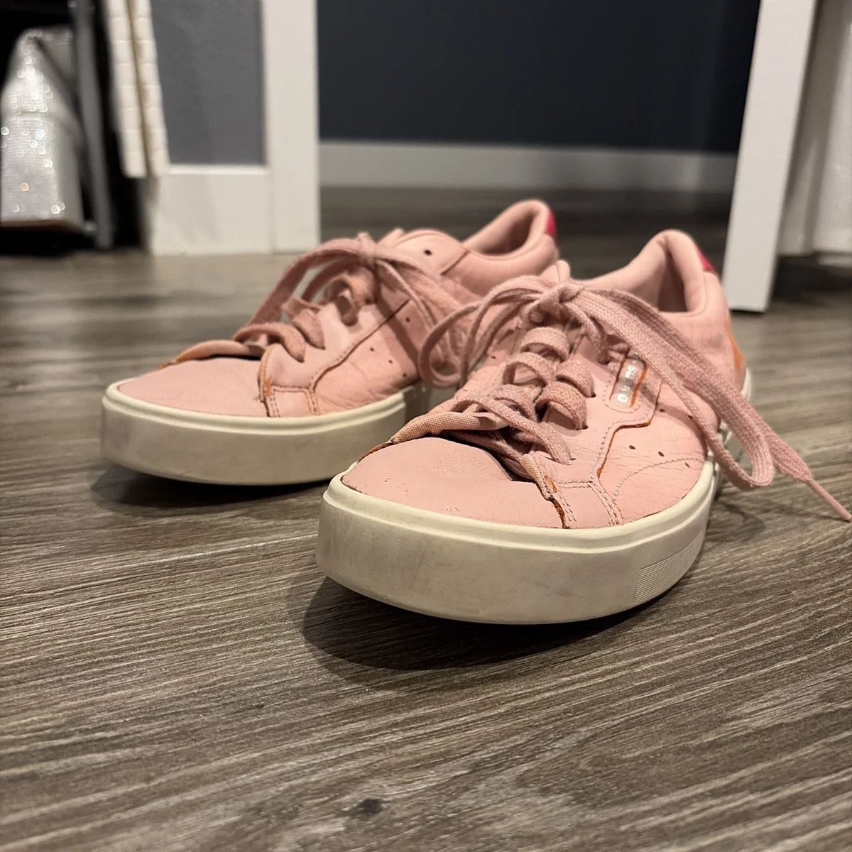 adidas Sleek Leather Lace Up Athletic Shoes for Women for sale | eBay