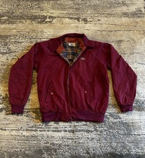 Lacoste IZOD Vintage Jacke - Burgundy Kariert Rot - 80/90s Style