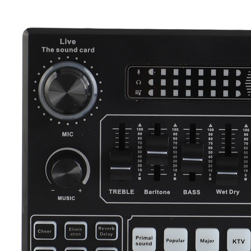V9 BT Sound Card Stereo Mixer For Computer Game Mobile Phone Live Broa NEW - Afbeelding 12 van 12