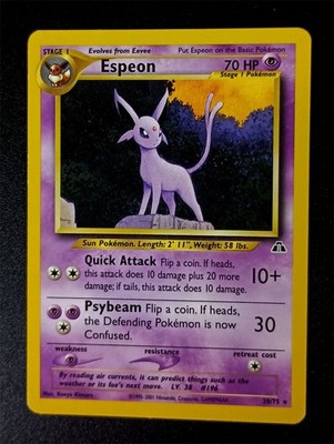 Espeon 20/74 Rare Non Holo Neo Discovery LP With Free eBay Shipping