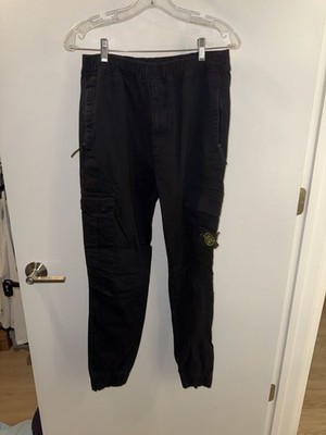 Stone Island Black Cargo Jogger Pants Size M