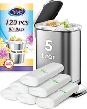 5 Liter Small Bin Bags 120 Counts Pedal Bin Liners Thick Plastic Waste Bags