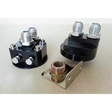 CNC Machined 6061 Aluminum Alloy External Oil Filter Sandwich Plate / Adapter