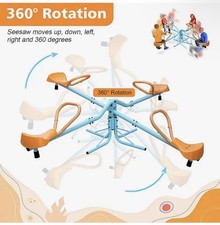 2-4 Kids Rotating Quad Seesaw Playground Equipment Garden Game Toy 360 Degree