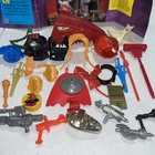 HE-MAN 30 Piece Accessory Lot MOTU Weapons Shields Poster Vintage Mattel 1980s
