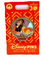 Prendedor Disney El Rey León 30 Aniversario 2024 Cicatriz y Simba LE 4000 Auténtico