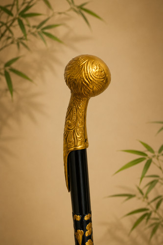 Brass Handle Wooden Walking Stick