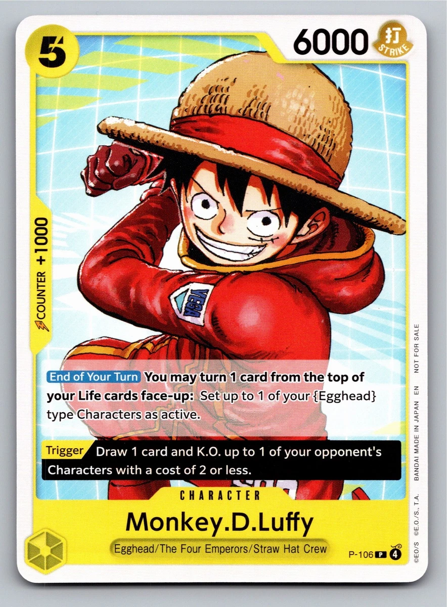 Monkey.D.Luffy P-106 One Piece Promotion Cards for sale | eBay