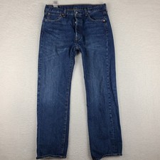Levi's 501 Jeans Mens 36x34 Blue Straight Leg Button Fly Dark Wash Denim