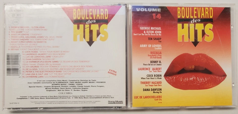 CD BOULEVARD DES HITS VOLUME 14 VARIOUS LABEL COLUMBIA 18 TITRES 1992 - Photo 1/2