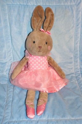 Spark Create Imagine Gray Bunny Rabbit Rattle Plush Ballerina Rattle Lovey