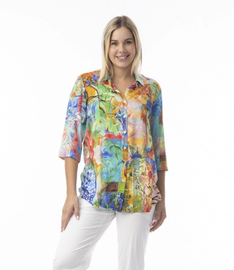 Orientique 72565 Multi Print Oriental Collared Shirt New SS/26 Collection
Opens in a new window or t