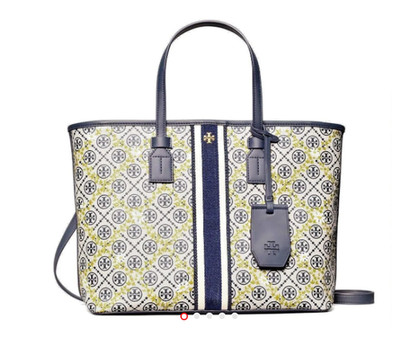 Tory Burch T Monogram Floral Vine Small Top-zip Tote Zip