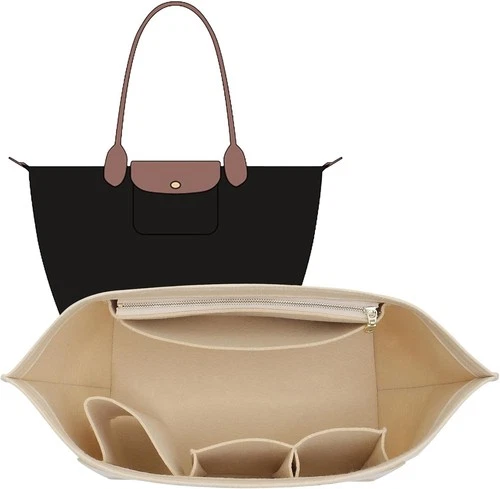 Felt Purse Organizer Insert for Longchamp Le Pliage L Tote Bag & M Handbag, Zipp - Picture 1 of 4