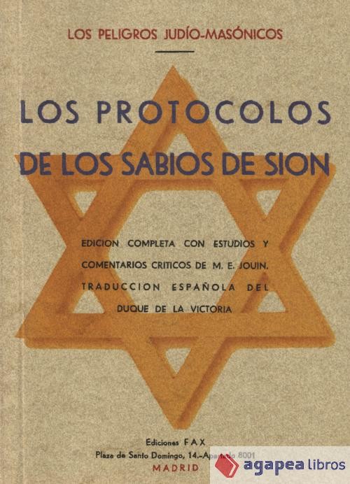 LOS PROTOCOLOS DE LOS SABIOS DE SION (LOS PELIGROS JUDIO-MASONICOS). NUEVO - ANONIMO