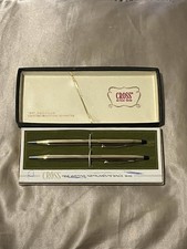 Used Vtg Cross 12K Gold Filled Ball Point Pen And Pencil Set 6601 Original Box