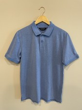 Members Mark Shirt Men Size S Blue Stretch Pique Cotton Polo Shirt